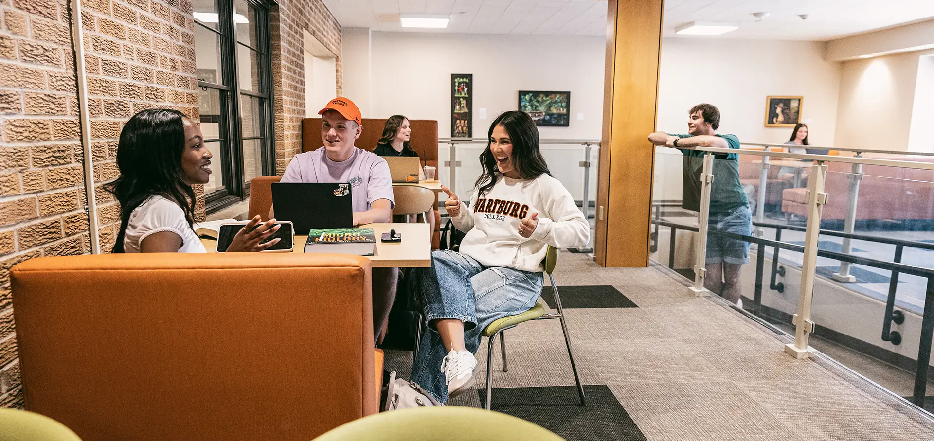 Students hanging out in a lounge in the Ubuntu Center