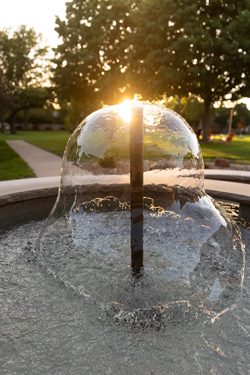 bubler of fountain close up