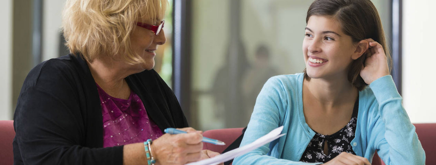 School counselor working with a student