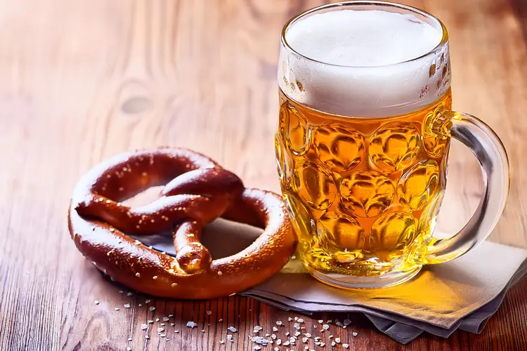 beer and pretzel